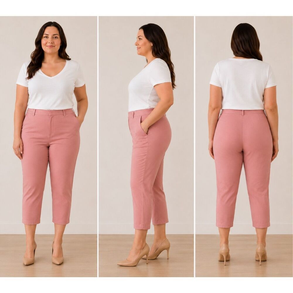 Jules & Leopold Blush Pink Cropped Dress Pants Career Office XL #785